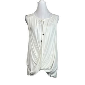 🆕 Ella Moss Drape Top Womens Size S Ivory Soft Viscose Blend Luxurious Y2K NWT